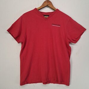 Polo Jean Co Ralph Lauren USA V Neck Short Sleeve Shirt Womens L/XL VTG Y2K